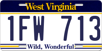 WV license plate 1FW713