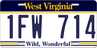 WV license plate 1FW714