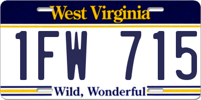 WV license plate 1FW715