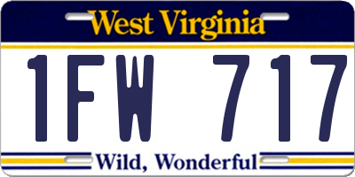WV license plate 1FW717