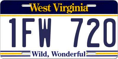 WV license plate 1FW720
