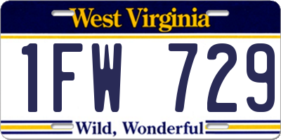 WV license plate 1FW729