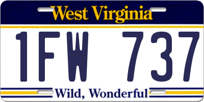 WV license plate 1FW737