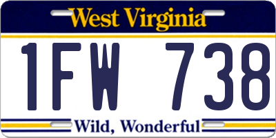WV license plate 1FW738