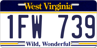 WV license plate 1FW739