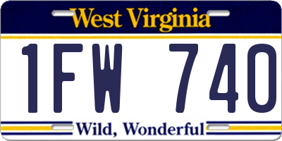 WV license plate 1FW740