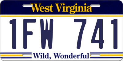 WV license plate 1FW741