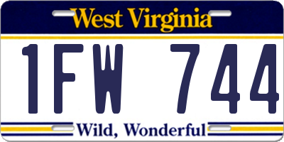 WV license plate 1FW744