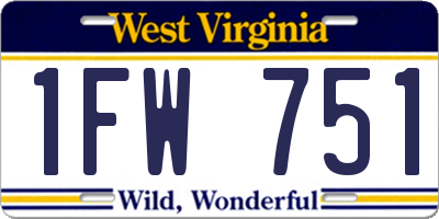 WV license plate 1FW751