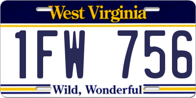 WV license plate 1FW756