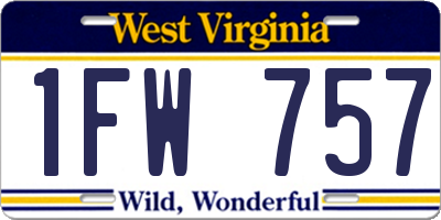 WV license plate 1FW757