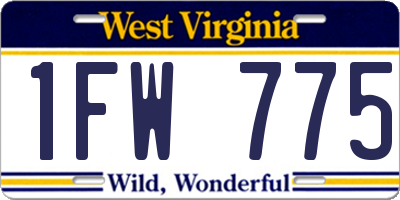 WV license plate 1FW775