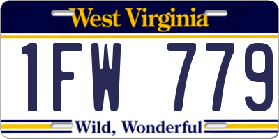 WV license plate 1FW779