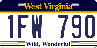 WV license plate 1FW790
