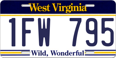 WV license plate 1FW795