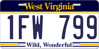 WV license plate 1FW799