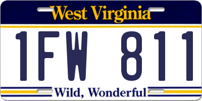 WV license plate 1FW811