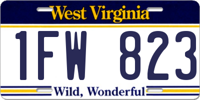 WV license plate 1FW823
