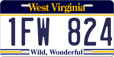 WV license plate 1FW824