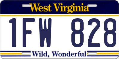 WV license plate 1FW828