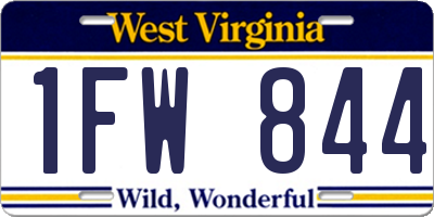 WV license plate 1FW844