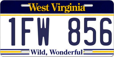 WV license plate 1FW856