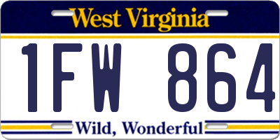 WV license plate 1FW864