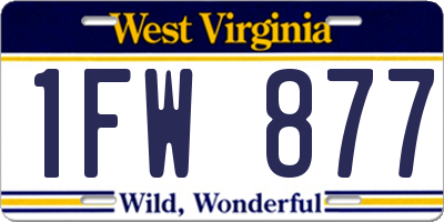 WV license plate 1FW877