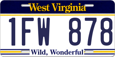 WV license plate 1FW878