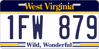 WV license plate 1FW879