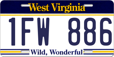 WV license plate 1FW886