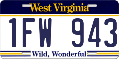 WV license plate 1FW943