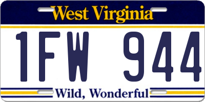 WV license plate 1FW944