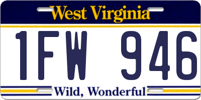 WV license plate 1FW946