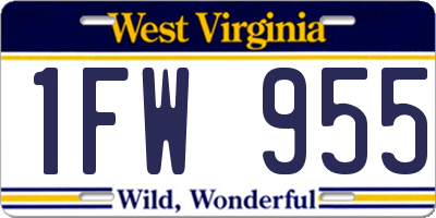 WV license plate 1FW955