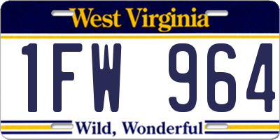 WV license plate 1FW964
