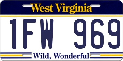 WV license plate 1FW969