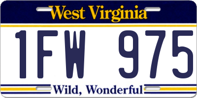 WV license plate 1FW975