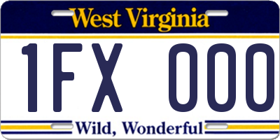 WV license plate 1FX000