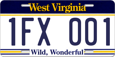 WV license plate 1FX001