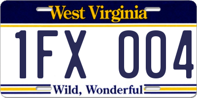 WV license plate 1FX004
