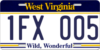 WV license plate 1FX005