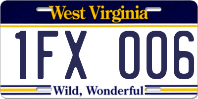 WV license plate 1FX006