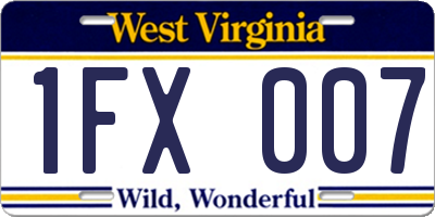 WV license plate 1FX007
