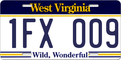 WV license plate 1FX009