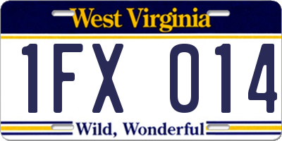 WV license plate 1FX014