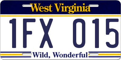 WV license plate 1FX015