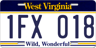 WV license plate 1FX018