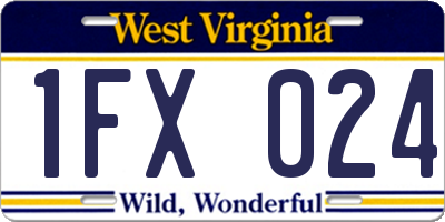 WV license plate 1FX024
