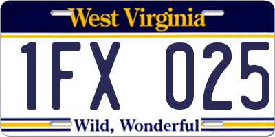 WV license plate 1FX025